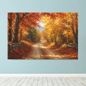 Herbstwaldstraßen-Ölgemälde Leinwanddruck (Insitu (Holzboden))