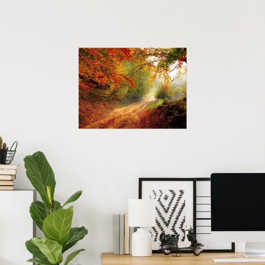 Herbstwaldstrecke Poster (Heimbüro)