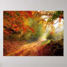Herbstwaldstrecke Poster