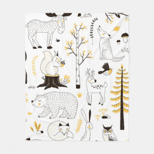 Herbstwaldstruktur Fleecedecke