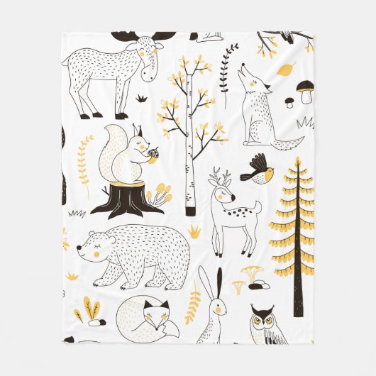 Herbstwaldstruktur Fleecedecke (Vorderseite)