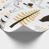 Herbstwaldstruktur Geschenkpapier (Ecke)