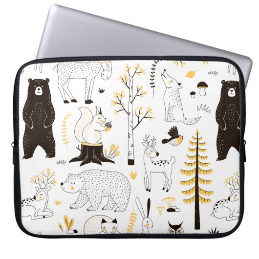 Herbstwaldstruktur Laptopschutzhülle (Vorderseite)