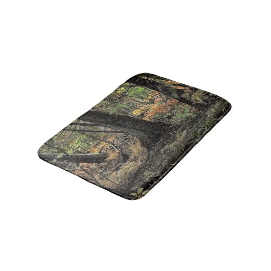 Herbstwaldszene Badematte (Schrägansicht)