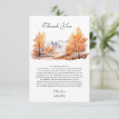Herbstwaldszene Brautparty Dankeskarte (Stehend Vorderseite)