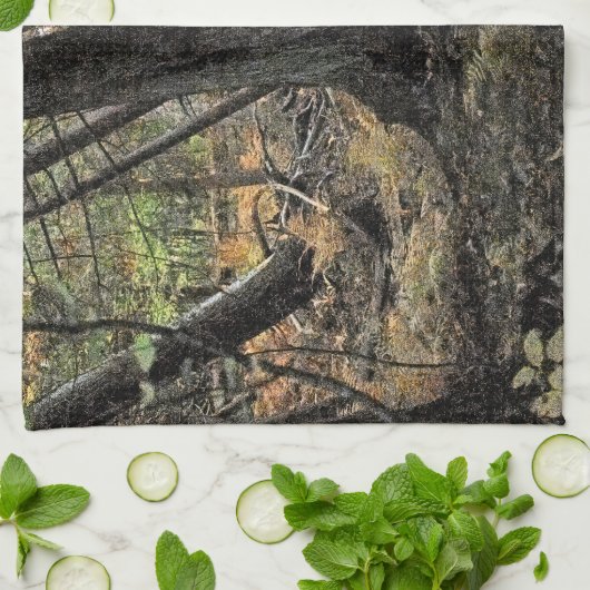 Herbstwaldszene Geschirrtuch (Gefaltet)