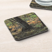 Herbstwaldszene Getränkeuntersetzer (Linke Seite)