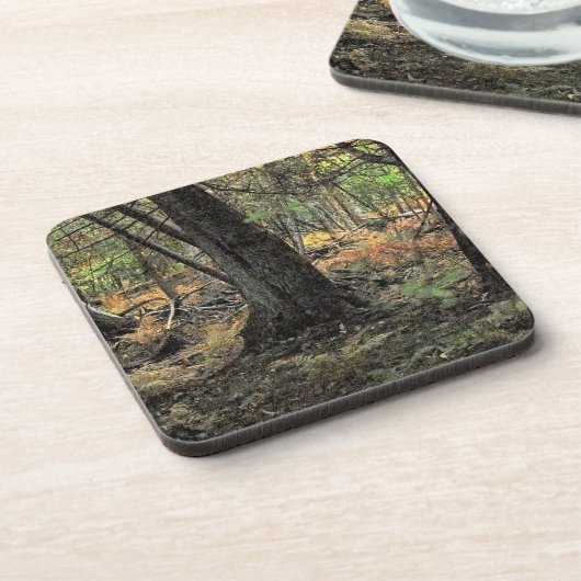 Herbstwaldszene Getränkeuntersetzer (Linke Seite)