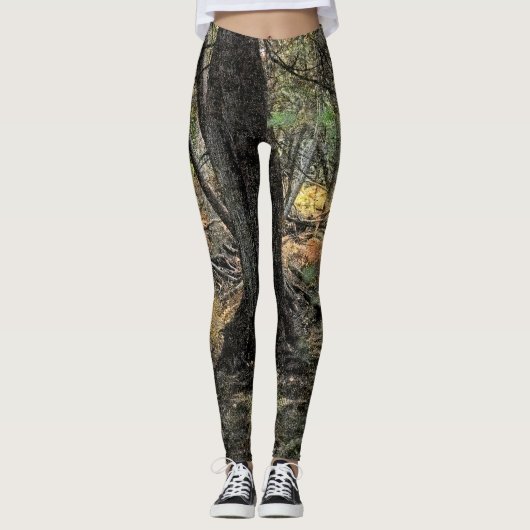 Herbstwaldszene Leggings (Vorderseite)