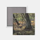 Herbstwaldszene Magnet (Vorderseite/Rückseite)
