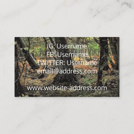 Herbstwaldszene Visitenkarte (Rückseite)