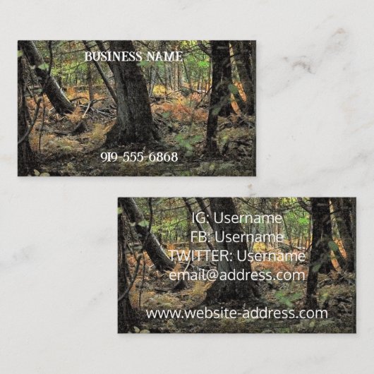Herbstwaldszene Visitenkarte (Vorne/Hinten)