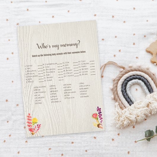 Herbstwaldtier, mein Mama-Duschspiel Einladung