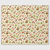 Herbstwaldvögel Geschenkpapier (Flach)