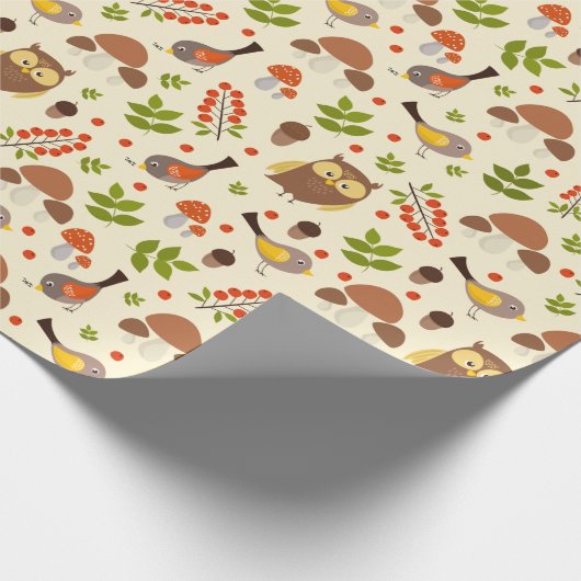 Herbstwaldvögel Geschenkpapier (Ecke)