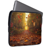 Herbstwaldweg fallende Blätter Laptopschutzhülle (Vorne Rechts)