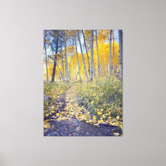 Herbstwaldweg Leinwanddruck (Vorderseite)