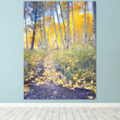 Herbstwaldweg Leinwanddruck (Insitu (Holzboden))