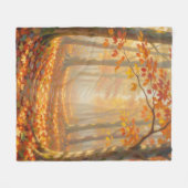 Herbstwaldweg Malerische Landschaftskunst Fleecedecke (Vorderseite (Horizontal))