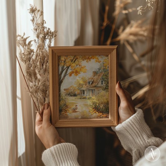 Herbstwanderung Herbstmalerei Poster