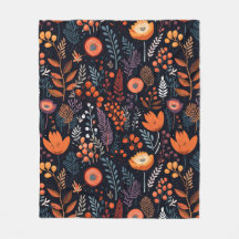 Herbstwärme Orange Blume Blätter Berries Schwarz