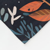 Herbstwärme Orange Blume Blätter Berries Schwarz Fleecedecke (Ecke)