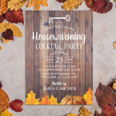 Herbstwärmung Cocktail Party Elegantes Holz Einladung