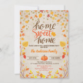 Herbstwärmung Party rustikale Vintage Kokosdusche Einladung (Vorderseite)