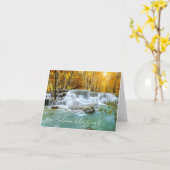Herbstwasserfall mit benutzerdefiniertem Text Karte (Gelbe Blume)