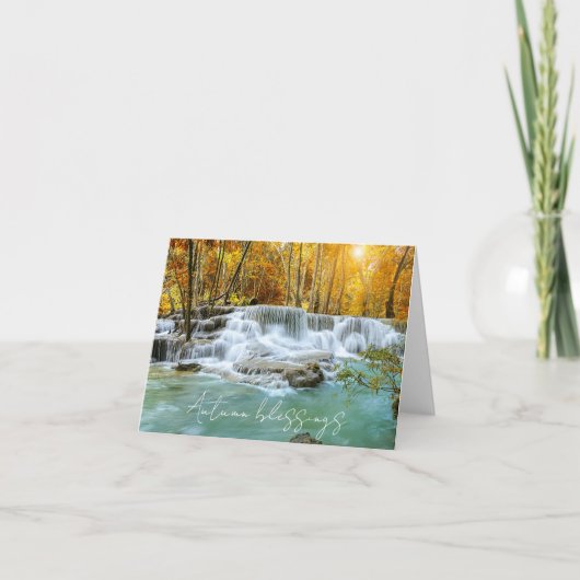 Herbstwasserfall mit benutzerdefiniertem Text Karte (Vorderseite)