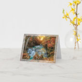Herbstwasserfall mit benutzerdefiniertem Text Karte (Gelbe Blume)