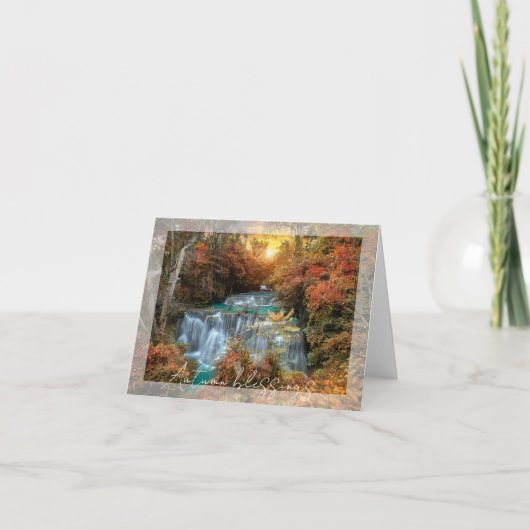 Herbstwasserfall mit benutzerdefiniertem Text Karte (Vorderseite)