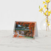 Herbstwasserfall mit benutzerdefiniertem Text Karte (Gelbe Blume)
