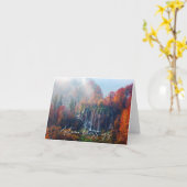 Herbstwasserfall mit benutzerdefiniertem Text Karte (Gelbe Blume)
