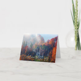 Herbstwasserfall mit benutzerdefiniertem Text Karte