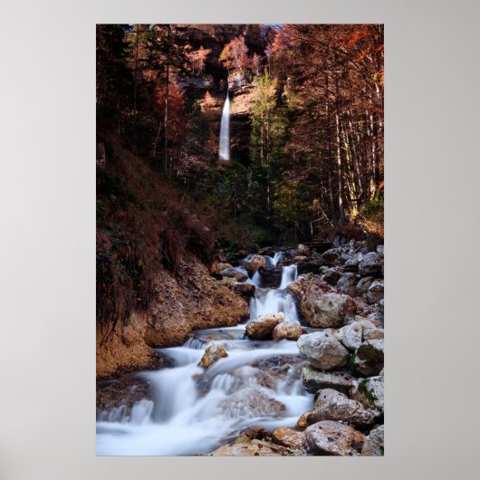 Herbstwasserfall Peričnik, Slowenien Poster (Vorne)