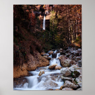 Herbstwasserfall Peričnik, Slowenien Poster