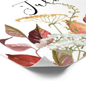 Herbstwasserfarbe Blumenhochzeit ungestopft Poster (Ecke)