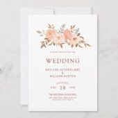 Herbstwasserfarbe Blumenkugel Elfenbein Hochzeit Einladung (Vorderseite)