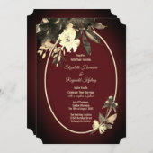 Herbstwasserfarbe Blumenzauber Hochzeit Einladung (Vorne/Hinten)