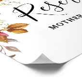 Herbstwasserfarbe Blumenzehen vorbehalten Zeichen Poster (Ecke)