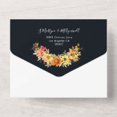 Herbstwasserfarbe Blumenzellenlampen Hochzeit All In One Einladung (Rückseite)