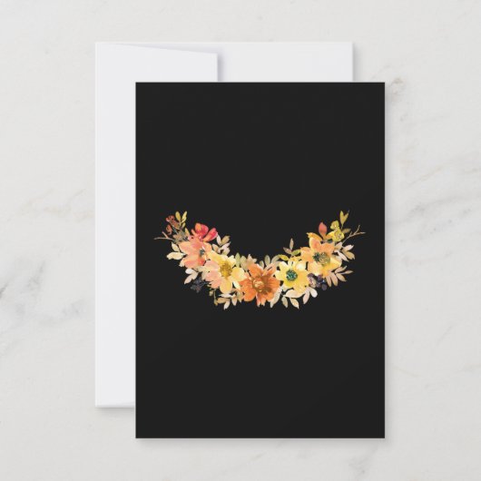 Herbstwasserfarbe Blumenzellenlampen Hochzeit Save The Date (Rückseite)