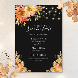 Herbstwasserfarbe Blumenzellenlampen Hochzeit Save The Date