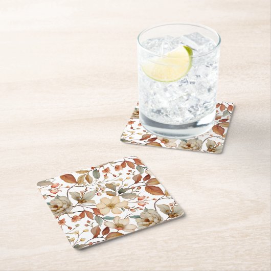 Herbstwasserfarbe Flora Rustikaler Untersetzer (Vor Ort)