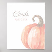 Herbstwasserfarbe Orange Pumpkards und Geschenke Poster (Vorne)