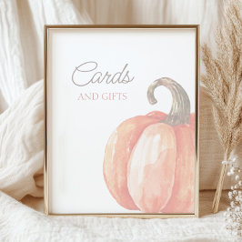 Herbstwasserfarbe Orange Pumpkards und Geschenke Poster