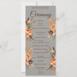 Herbstwasserfarbe Rustikales Hochzeitsprogramm für Einladung