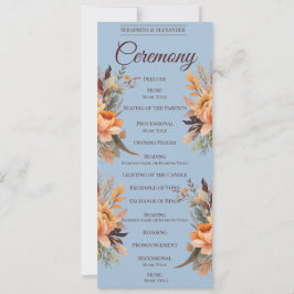 Herbstwasserfarbe Rustikales Hochzeitsprogramm für Einladung