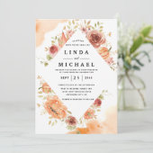 Herbstwasserfarbene Hochzeit Einladung zazzle (Stehend Vorderseite)